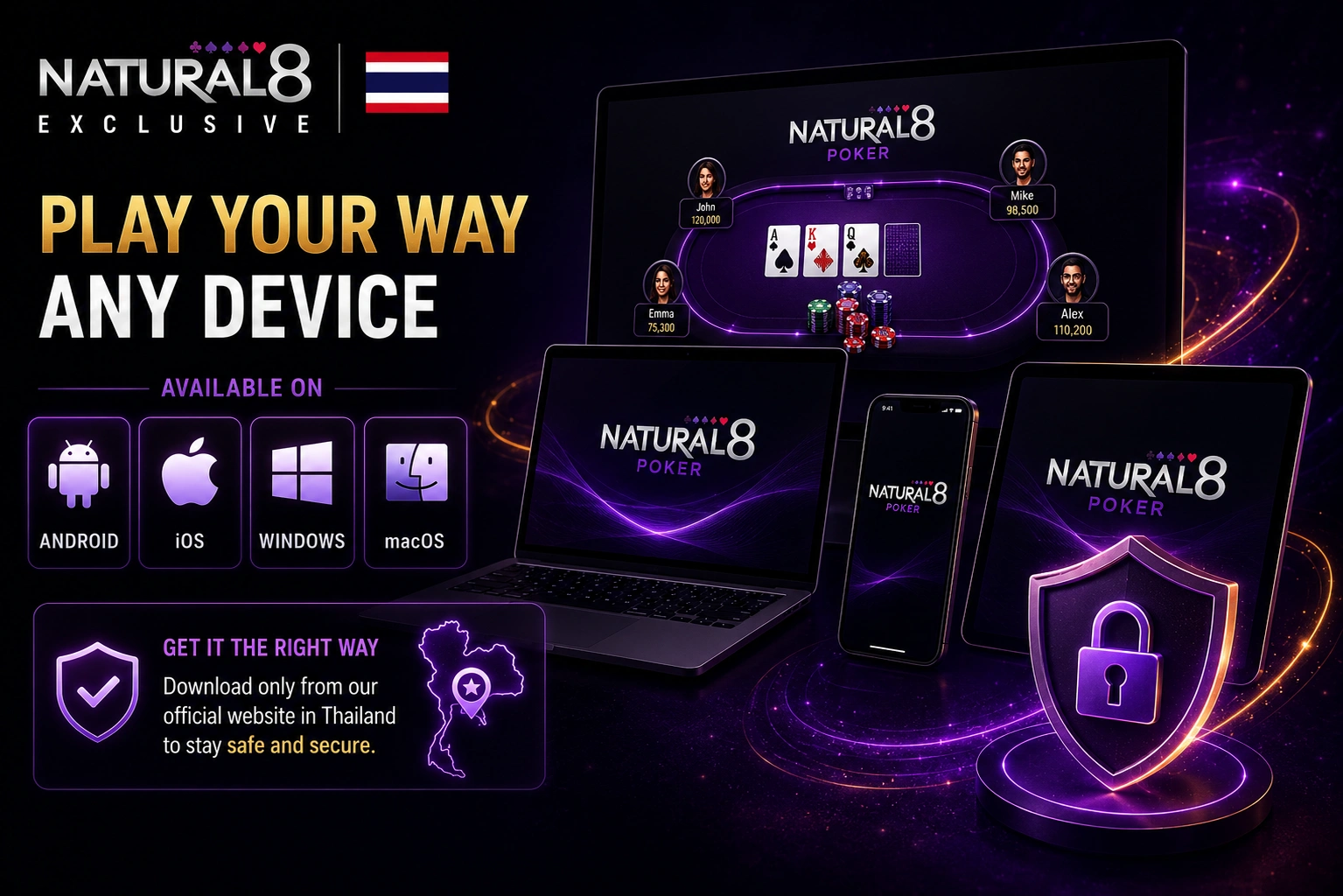 Natural8 Thailand cross-device poker