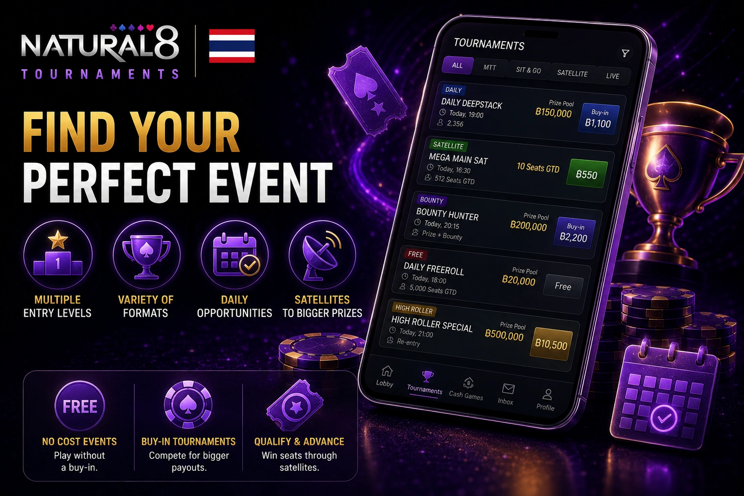 Natural8 Thailand poker tournaments